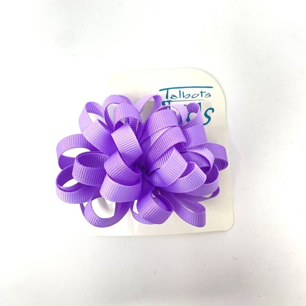 Talbots Kids Vintage Grosgrain Ribbon Lavender Loopy Puff French Barrette